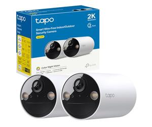 Tapo C410 Lot de 2 caméras de sécurité intelligentes d'extérieur sans Fil, alimentées par Piles, Rechargeables, 100% sans Fil, Utilisation intérieure et extérieure, sans Entretien, Vision Nocturne en