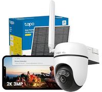 Tapo C615G KIT Caméra 4G Solaire Extérieur 2K 3MP - Caméra Surveillance 4G avec Carte SIM, Vision Nocturne Couleur, Détection IA Personne/Animal/Véhicule, Suivi 360°, Batterie & Stockage Local/Cloud
