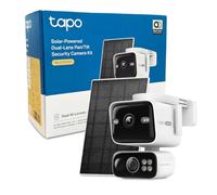 Tapo C675D KIT - Caméra de Surveillance Solaire Extérieure 4K Double Objectif - Caméra WiFi - Ultra Grand-Angle 169° + Téléobjectif Zoom 5X, Suivi Automatique IA 360°, Capture Continue 24/7 AOV