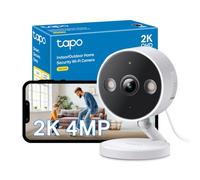 Tapo Caméra extérieure WiFi C120 2K 4MP, double spots intégrés, vision nocturne couleur sans frais mensuels, détection AI, alarme sonore et lumineuse, IP66 résistant aux intempéries, vidéosurveillance