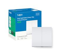 Tapo Interrupteur intelligent 2 interrupteurs 1 voie, commande vocale, mode absent, pas de neutre nécessaire, interrupteur intelligent à piles incluses, fonctionne avec Alexa et Google, concentrateur