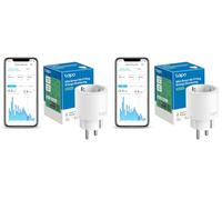 Tapo Nano Prise Connectée WiFi, Suivi de consommation, 16A Type F, compatible avec Alexa et Google Home, Contrôler le radiateur, le chauffage, Économie d'énergie, Commande vocale, Tapo P115 (Lot de 2)