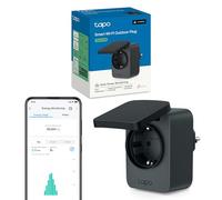 Tapo Prise Connectée Extérieure WiFi Matter, Prise Programmable Extérieure 16A IP54 Étanche, Suivi Consommation Énergie, Commande Vocale/à Distance, Compatible Home Kit, Alexa, Google Home Tapo P410M