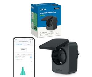 Tapo Prise Connectée Extérieure Alexa WiFi, Matter HomeKit 16A IP54 P410M | Prise programmable étanche, contrôle de l'éclairage de jardin/pompe/arrosage, suivi conso & économie d'énergie, sans hub
