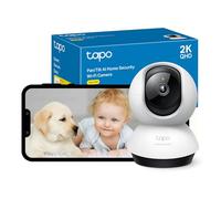 TP-Link Tapo C220 Caméra IP Intérieure 2MP 1440p WiFi N Vision Nocturne 9m Angle 360° Détection Mouvement Audio Bidirectionnel Montage Bureau Blanc/Noir