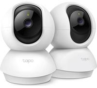 Tapo TP-Link C210P2 Caméra de surveillance IP sans fil (orientation et inclinaison de l'objectif, résolution 3MP, audio 2 voies, vision nocturne jusqu'à 9m, jusqu'à 256 Go de mémoire locale) Blanc/noi