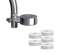 Tappwater EcoPro Compact - Le plus petit filtre à eau sur robinet disponible, filtre plus de 100 substances. Système de filtration en 5 étapes avec nanotechnologie. (chromé + 6 cartouches)