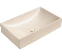 TARANT lavabo en béton avec vidage, 58x36cm, grès blanc