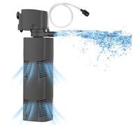 Tararium Pompe à filtre d'aquarium Petite pompe de bassin pour bassin de 370 à 750 litres 1600 l/h Éponge bio Pompe de filtration submersible puissante Grand réservoir Accessoires pour aquarium