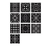 Targawerelax Feuille d'argent Brossée Stickers Carrelage Adhesif Mural Cuisine Salle De Bain, Credence Adhesive, Pvc Adhesive Murale, Stickers Muraux Autocollant, classique en noir et blanc