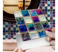 Targawerelax Mosaïque Stickers Carrelage Adhesif Mural Cuisine Salle De Bain, Credence Adhesive, Panneau Mural Decoratif, Pvc Adhesive Murale, Stickers Muraux Autocollant, Violet coloré magnifique