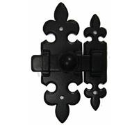 Targette à pène plat - Fer noir - Finition époxy noir - Platine 110x35mm - Gâche 85x20mm