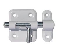 Targette coulissante à pêne rond en acier - blanc - 40 mm - SRR ABUS