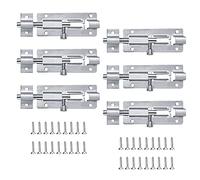 Targette de Porte, 6 Pièces Verrou Porte Chambre, Loquet Coulissant, Verrou Targette Porte, Verrou Targette, Serrure Coulissante de Loquet de Porte