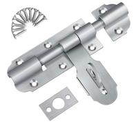 Targette de Porte Exterieur avec Fermoir à Cadenas, 135mm Loquet de Porte Coulissante en Acier Inoxydable, Petit Loquet Verrou de