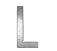 Targonix Rapporteur en acier inoxydable, règle en métal, en forme de L avec graduation double face, angle de butée, métal pour couture, bricolage et équerre de menuisier, mesure et marquage précis en