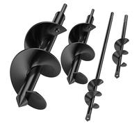 Tarière de jardin, tarière, pack 4, vis, tarière à main sans fil spiralé, outils trous de fouilles fleurs, planteur, 8 x 25 cm + 45 4 22