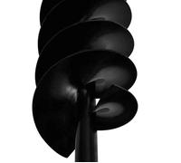 Tarière de sol avec mèche de tarière spirales 100 mm Acier Noir_2 ans garantie_55676