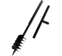 Tarière de sol avec mèche de tarière spirales 120 mm Acier Noir