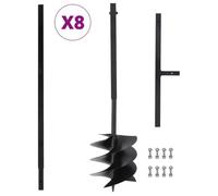 vidaXL Tarière de sol avec manche 250 mm – tube d'extension 8 m – acier