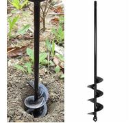 Tarière hélicoïdale jardin 4x42 cm, tige hex Ø8 mm pour perceuse sans fil - acier allié, noir