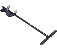Tarière manuelle - Tarière pour poteaux - Diamètre 15 cm - Poignée 30 cm - Acier - 2 kg - Noir