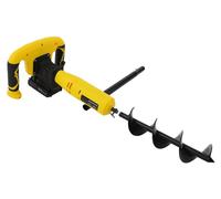 Tarière - Tarière électrique GUT141 - Moteur 20 V CC 350 W - Vitesse de rotation 550 tr/min - Foret en acier au manganèse - Chargeur 110–220 V - Jaune/Noir