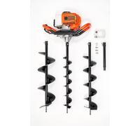 Tarière Thermique 52cc 2 Temps 1,98CV 3 Mèches 100/150/200mm EU | 1,46kW/1,98CV,7500-8500tr/min,3 mèches Ø100/150/200mm,rallonge 30cm,démarrage manuel,mélange 25:1.Poteaux,clôtures