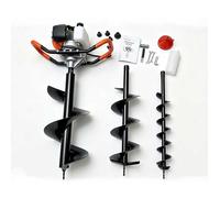 Tarière thermique 52cc 2 temps avec mèches 100mm 200mm 300mm, kit outils, bidon mélangeur,entonnoir,manuel,perceuse de sol puissante