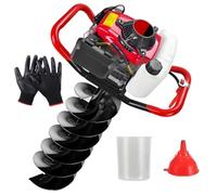 Tarière thermique 999 cm³ à 4 temps, Outil de jardinage sans fil | Pour clôtures et plantations, avec forets de 4/6/8/10/12/15/20/25/30 cm et rallonge de 80 cm(6cm)