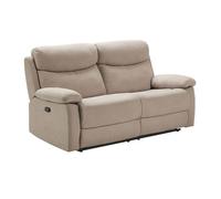 TARIFA - Canapé 3 Places Relax Manuel Beige Tissu Waterproof