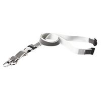 Tarifold Fr 200532 - Cordon Lanière Réfléchissant pour Badge d’Identification| Lanière de Sécurité Tour de Cou Détachable Porte-Badge, Clés, Blanc/Gris (55cm, Lot 10 pcs)