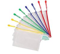 Tarifold Fr 509029- Lot de 8 Pochettes Plastique A5 Zip, Fermeture éclair Document Chemises transparentes Dossier pour Bureaux, Voyage, école, Maison, Couleurs Assortie