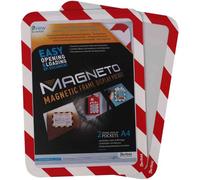 Tarifold Pochettes-Cadre Magneto Safety A4 Fixation Magnétique Rouge/Blanc Lot De 2
