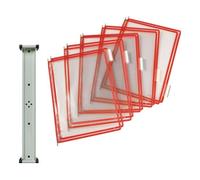 tarifold Support mural 10 pochettes transparentes rouge - 414603