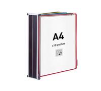 Tarifold Tdisplay Element Mural Garni Magn?Tique Format A4 | Dos Magnétique, Poches à Pivots PVC Antireflet, pour Industrie, Entrepôts, Magasins et Bureaux