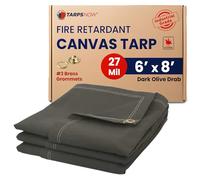 TarpsNow - Bâche en Toile 100% Ignifuge de qualité Industrielle, résistante à l'eau, aux Rayons UV et à la moisissure avec œillets en Laiton (453,6 g et 5,5 mm)