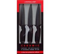 Tarrerias bonjean 1305151542 le couteau du chef set de 3 couteaux steak lame céramique noire 10 cm manche ergonomique soft touch G