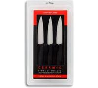 Tarrerias bonjean 441780 set de 3 couteaux à steak lames céramiques 10 cm manche ergonomique soft touch Noir G