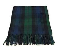 Tartan Tweeds of Scotland Plaid écossais moderne - 100 % laine douce irlandaise - Plaid d'extérieur - 190 cm x 78 cm (montre noire)