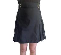 Tartanista - Kilt de Travail en Coton - Femme - 50,8 cm (20") - Noir uni - 40