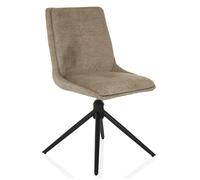 hjh Living – Chaise rembourrée TARVISO I pivotante pour salle à manger, tissu beige, 89 x 53 x 58 cm