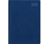 Taschenkalender blau 2025 - Bürokalender 10,2x14,2 - 1 Woche auf 2 Seiten - flexibler Kunststoffeinband - Notizheft - Wochenkalender - 640-1015