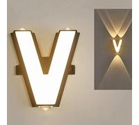 Tashace Applique murale étanche IP65, applique murale d'extérieur, lettre créative, applique murale chaude et moderne en métal for chambre à coucher, salon, escaliers, couloir (Color : Letter V)