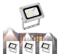 Tashace Projecteur LED 12-24 V CC 10 W 800 lm 6500 K Blanc froid Éclairage de sécurité IP65 Étanche Applique murale for extérieur, cour, parc, patio, place(4 packs)