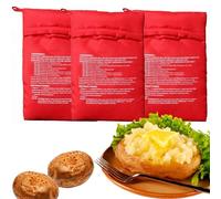 Tashce 3 Pièces Sac Cuisson Pomme de Terre Micro Ondes, Lavable, Express
