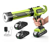 Taskstar Pistolet Silicone Electrique avec 2-Batterie et Lumière-LED | Pistolet Cartouche Silicone Compatible avec Makita-Batteries 18V de 300ml pour le Calfeutrage et l'étanchéité, Vert