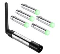 Tasofac DMX Kit émetteur et récepteur sans fil avec 1 émetteur et 5 récepteurs, émetteur sans fil DMX512 avec bloc d'alimentation, transmission en temps réel pour scène, KTV, mariage et éclairage de
