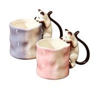 Tasse 3D chat 280 ml : jolie tasse en céramique avec en forme de chat - Tasse à café peinte à la main comme idée de cadeau originale pour femmes, petite amie et fans de chats, bureau et maison