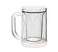 Tasse à bière glacée intercalaire avec poignée ergonomique | Conception performant à double couche en PET alimentaire offrant un effet d'isolation thermique parfait et une portabilité